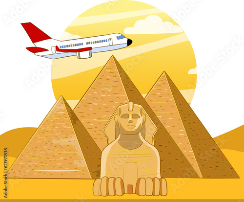 ancient egyptian and pyramids cartoon vector 