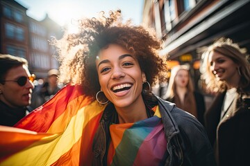 Young People Radiating Positivity and Acceptance at a Pride Portrait