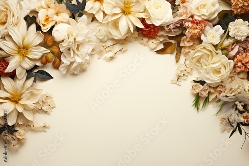 Floral composition center blank space