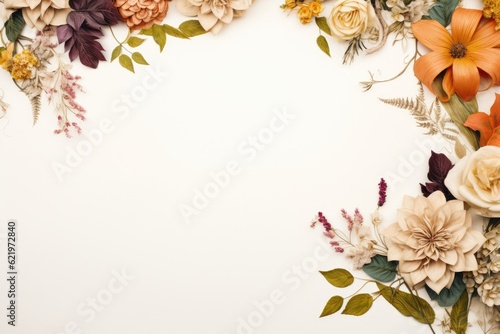 Floral composition center blank space