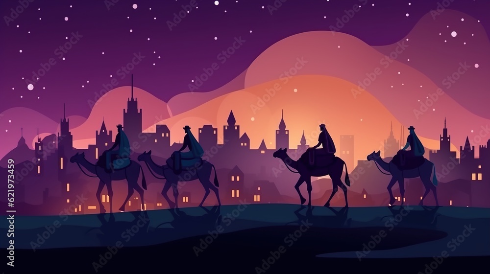 Naklejka premium Illustration of Epiphany.A Christian festival.illustration