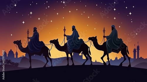 Illustration of Epiphany.A Christian festival.illustration