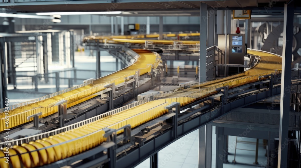 Conveyor belts transporting components from one workstation to another, seamlessly integrating them to create the final product.