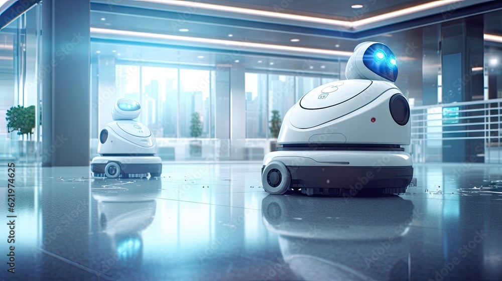 Autonomous cleaning robots capable of sanitizing public spaces