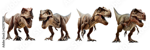 T-Rex dinosaur on transparent background  generative ai 