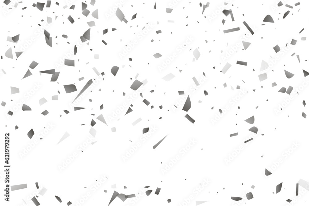 Silver glitter confetti on a white background. Decorative element. Silver glitter confetti on a white background. Decorative element.