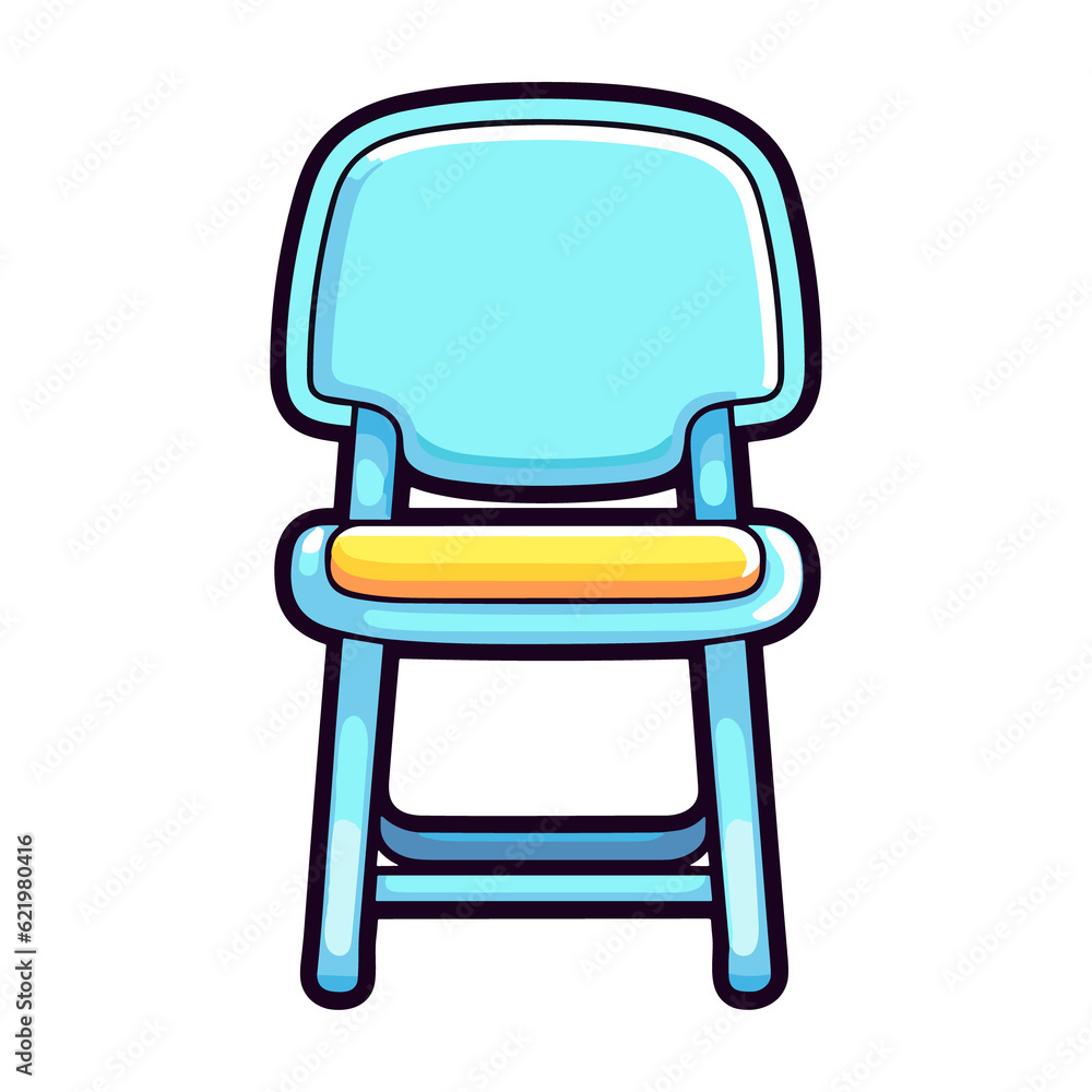 folding chair sticker cool colors kawaii clip art illustration folding chair sticker cool colors kawaii clip art illustration
