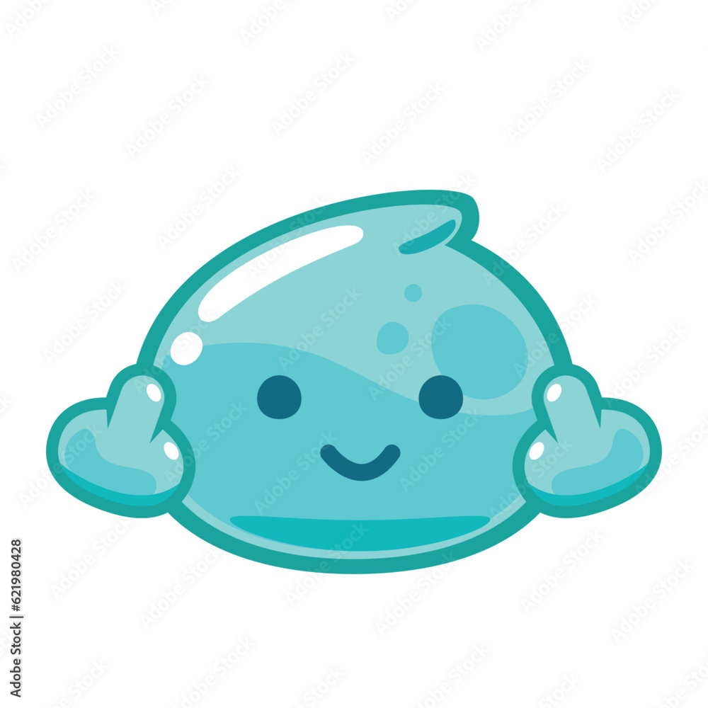 A Blue slime is showing Middle Fingers. Isolated Vector Illustration A Blue slime is showing Middle Fingers. Isolated Vector Illustration