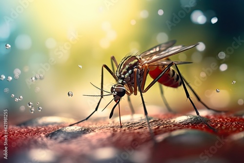 Closeup macro shot of Aedes Aegypti mosquito, Dengue outbreak in Dhaka, Bangladesh © Mohammad