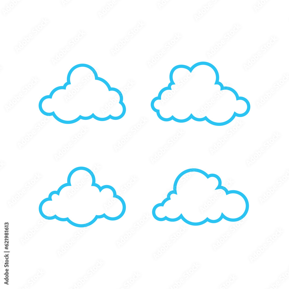 cloud blue sky element clipart vector illustration