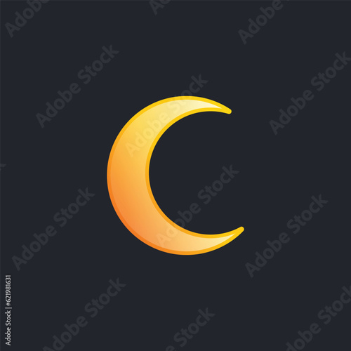 Crescent moon cloud star icon vector illustration