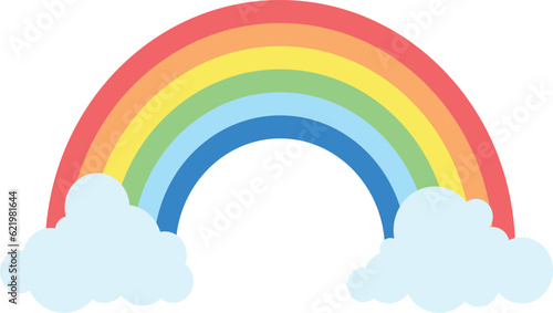 rainbow element with cloud vector illustration