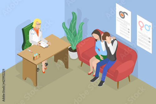 3D Isometric Flat Vector Conceptual Illustration of Erectile Dysfunction, Treatment of Impotence