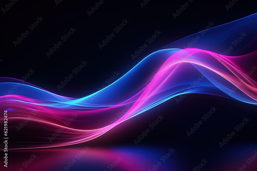 Obraz premium abstract futuristic background with pink blue purple glowing neon moving high speed wave lines honeycomb and bokeh lights. Data transfer concept Fantastic wallpaper