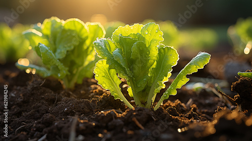 photo of vegetable planted in the earth, generative ai