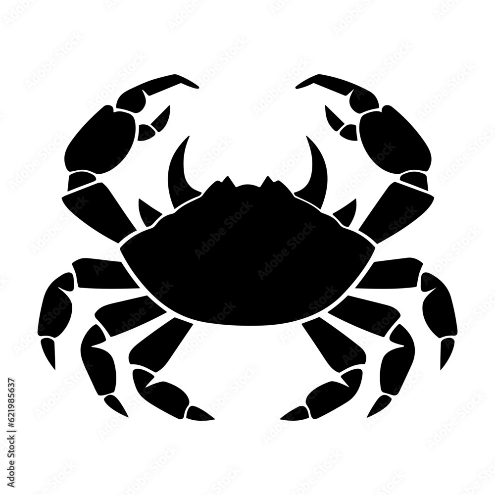 Crab Icon Illustration, Isolated Crab on White Background Crab Icon Illustration, Isolated Crab on White Background