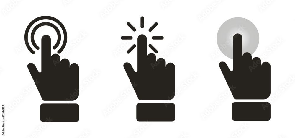 Fototapeta premium click hand cursor finger pointer icon vector