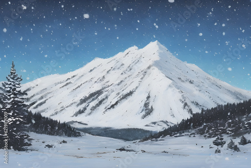 winter mountain landscape Generate AI © 민규 배