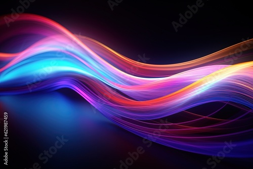 abstract futuristic background with pink blue glowing neon moving high speed wave lines and bokeh lights. Data transfer concept Fantastic wallpaper,