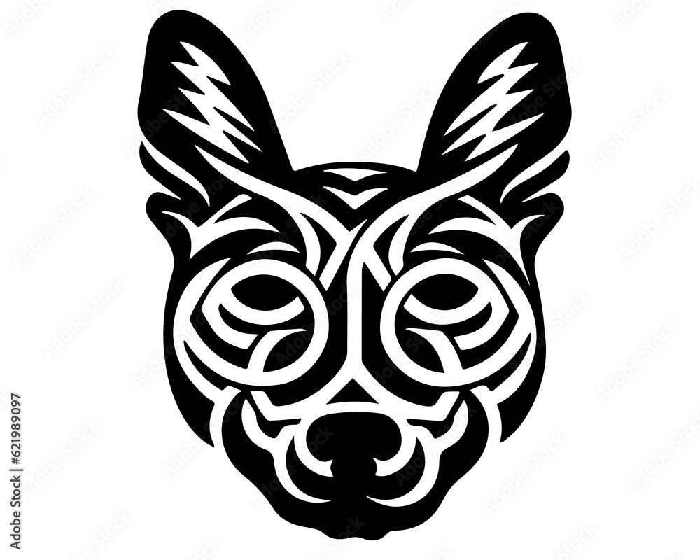 Fototapeta premium Dog Man's Friend Breed Puppy Affectionate Faithful Barking Tattoo Stamp