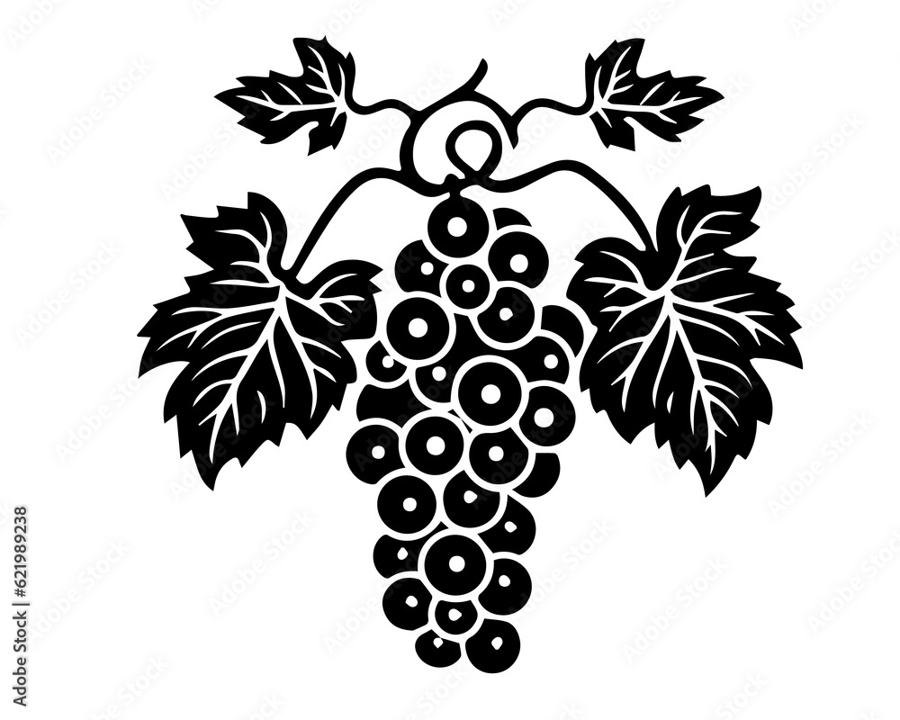 Obraz premium Bunch of grapes wine Greece Italy botany paternal print tattoo