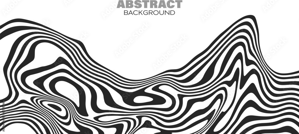 Abstract wave vector background. Liquid wavy lines. Stylized black wavy background. Modern graphic art. Abstract wave vector background. Liquid wavy lines. Stylized black wavy background. Modern graphic art.