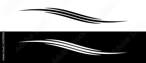 Abstract background with dynamic lines like wave. Black lines on a white background and white lines on the black side.