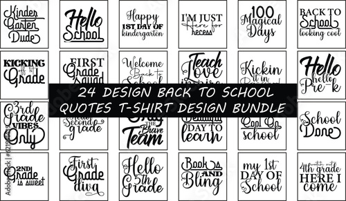 Back To School Quotes T-shirt Design Bundle 