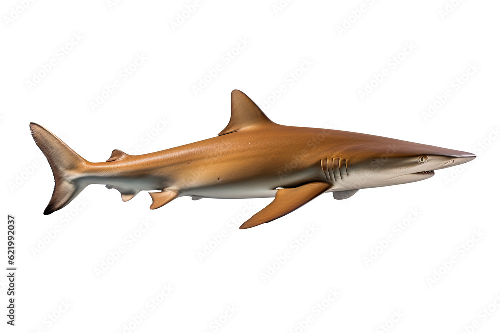 Fototapeta premium Smoothhound shark Mustelus , Transparent background. generative AI