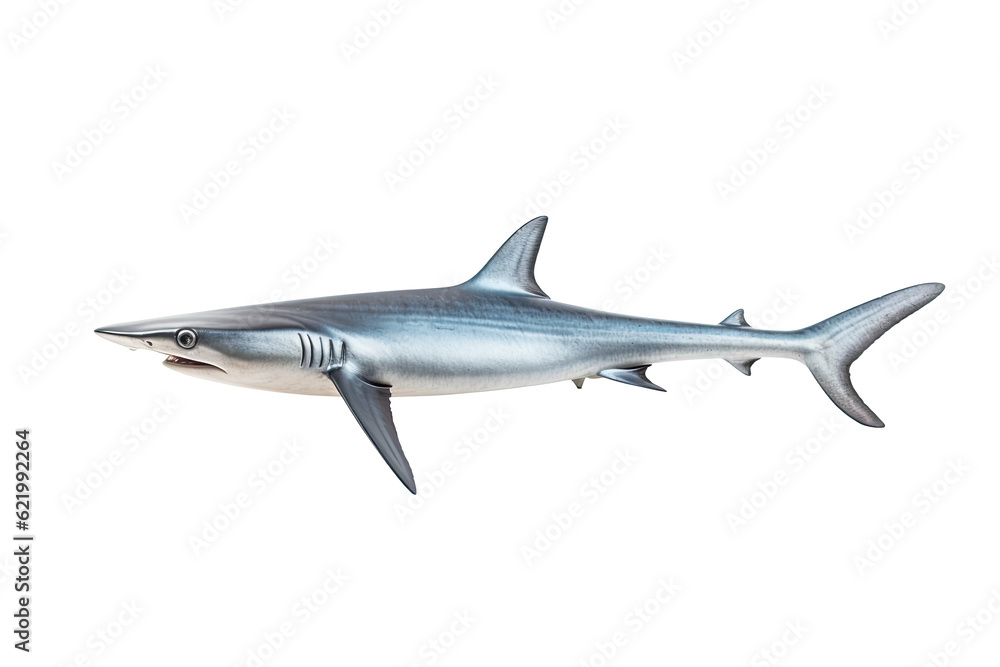 Thresher shark Alopias , Transparent background. generative AI