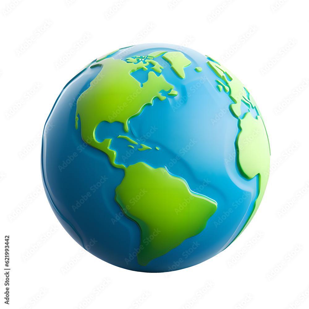 3D of Planet World Earth Globe Realistic Sculpted Plastic Highly Detail Transparent Background 3D of Planet World Earth Globe Realistic Sculpted Plastic Highly Detail Transparent Background