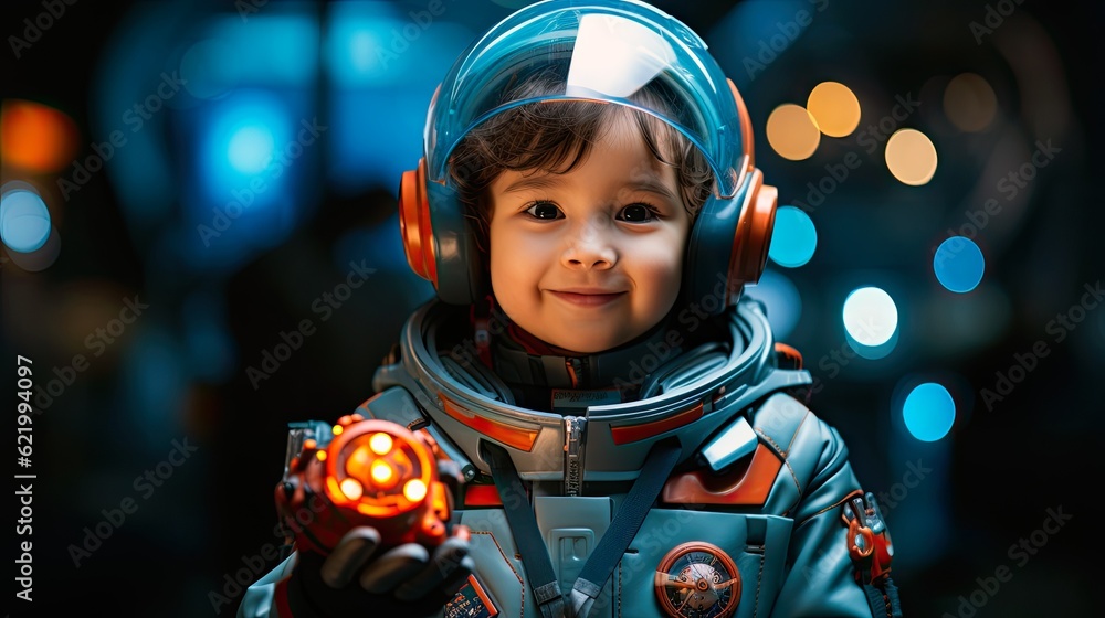 Labor day. Space Tour Guide: Dressed in a futuristic uniform with a badge. Labor day. Space Tour Guide: Dressed in a futuristic uniform with a badge.