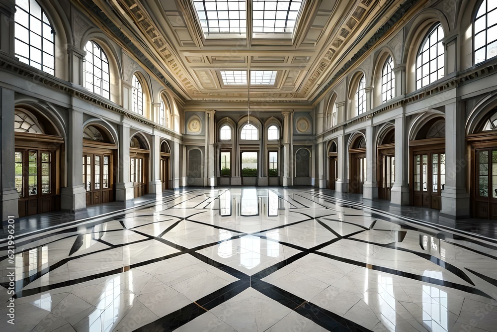 Naklejka premium awsome beautifull decorated bed room with bright cieling lights