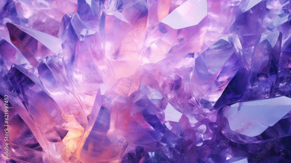Abstract textured background with crystals. Shiny amethyst and quartz minerals Abstract textured background with crystals. Shiny amethyst and quartz minerals
