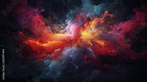 Abstract colorful background with fluid wavy shapes