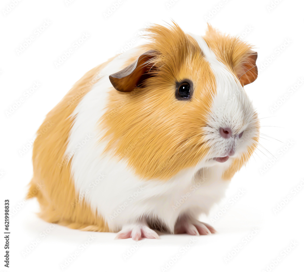 Close-up of Guinea pig on White Background - AI generated
Close-up of Guinea pig on White Background - AI generated