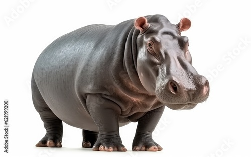 A hippo isolated on white background  Generative AI