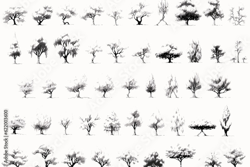 collection of trees set of trees vector