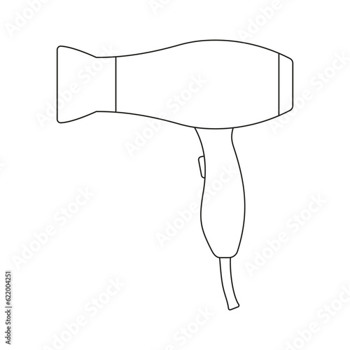 Hair dryer icon for drying hair on a white background.