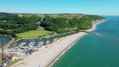 Boats in Axmouth Harbour at Seaton in Devon, UK. photo