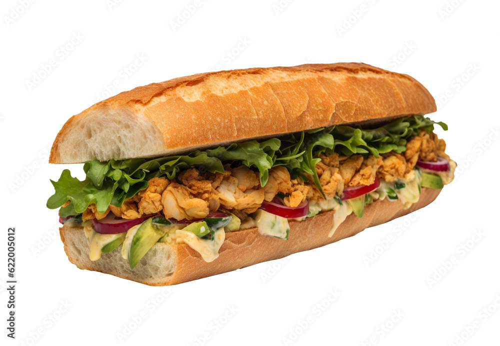 Rejemad sandwich on transparent background. Generative AI. Rejemad sandwich on transparent background. Generative AI.