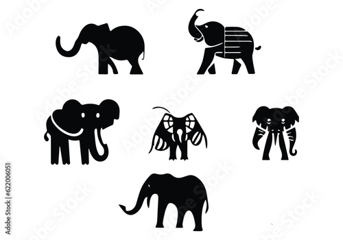 minimal African Forest Elephant icon design illustration.eps