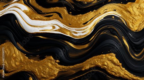 Marble surface, beautiful waves of gold, white, and black, swirling and mixing together, rich, luxurious, smooth, shiny and reflective, 4k
