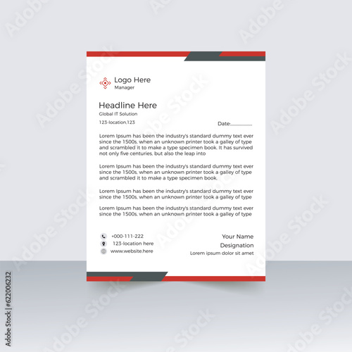 corporate letter head design template