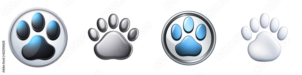 Paw Print clipart collection, vector, icons isolated on transparent background