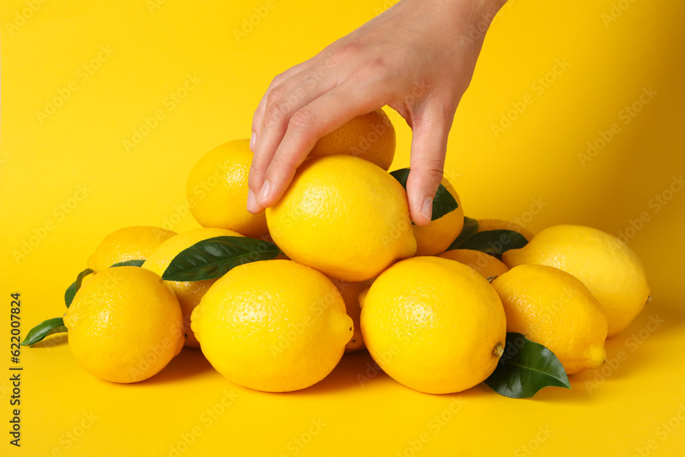 Concept of tasty citrus fruit - delicious lemon Concept of tasty citrus fruit - delicious lemon