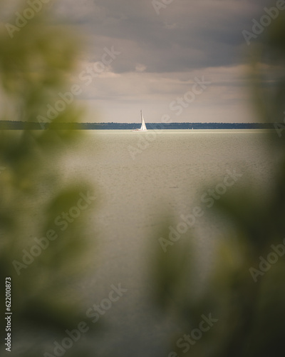 Lake Balaton with sailboats...