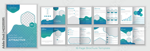 Creative business solution brochure , 16 page company profile brochure editable template layout design, minimal business brochure template design.