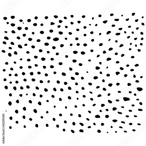 Dots drawn by hand. Abstract monochrome background. Vector illustration isolated on white background.