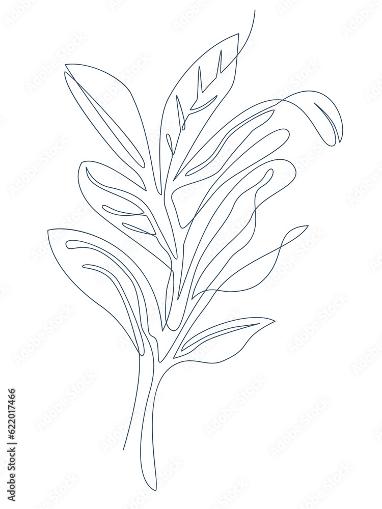 Plant. Drawing with one continuous line. Vector illustration Plant. Drawing with one continuous line. Vector illustration